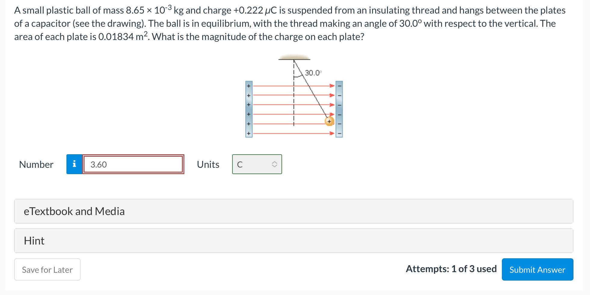 Solved A small plastic ball of mass 8.65×10−3 kg and charge