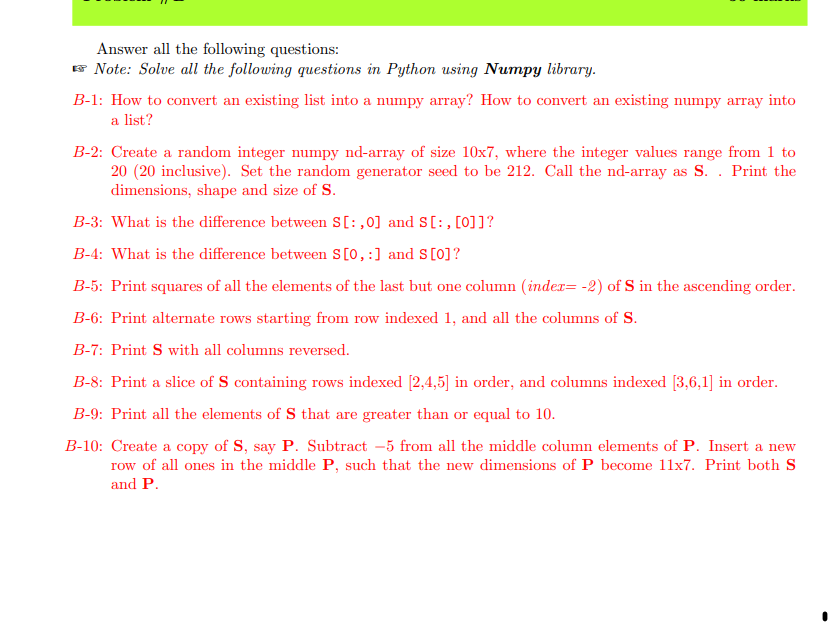 Solved Answer All The Following Questions: * Note: Solve All | Chegg.com