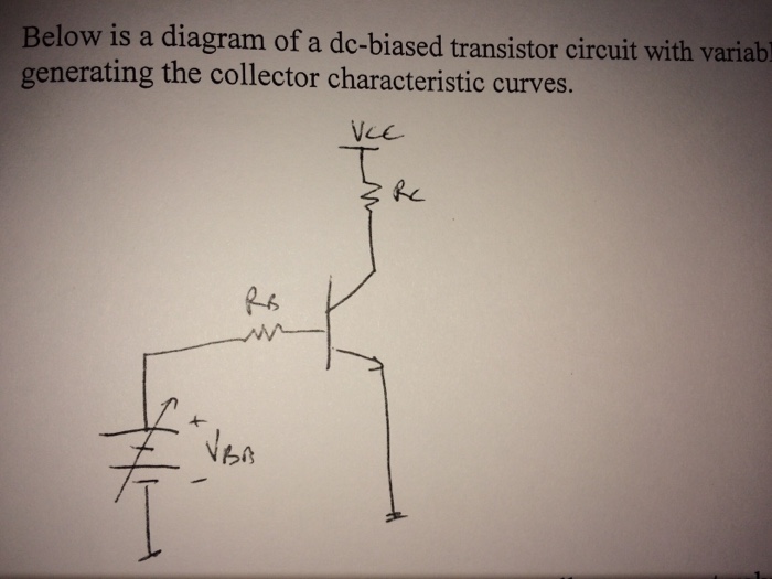 Solved The circuit below shows an npn transistor biased by a
