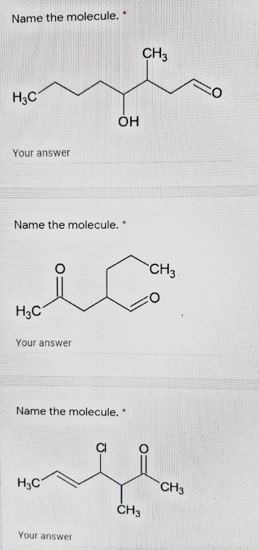 Solved Name The Molecule. * CH3 H3C OH Your Answer Name The | Chegg.com