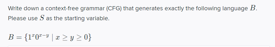 Solved Write down a context-free grammar (CFG) that | Chegg.com