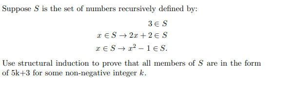 Solved Suppose S is the set of numbers recursively defined | Chegg.com