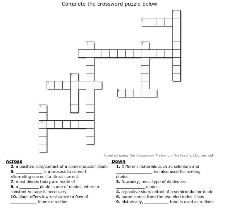 Solved Complete the crossword puzzle below 10 Created using Chegg com