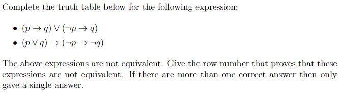 Solved Complete the truth table below for the following | Chegg.com