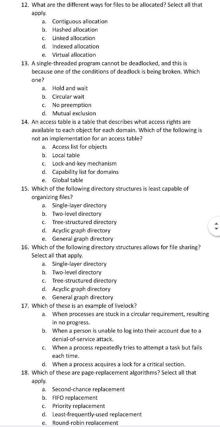 Solved 12. What are the different ways for files to be | Chegg.com