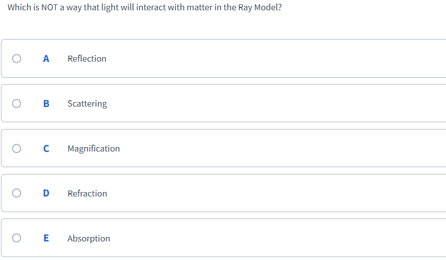 light ray is not made of matter