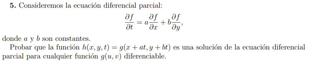 Solved 5. Consideremos La Ecuación Diferencial Parcial: | Chegg.com