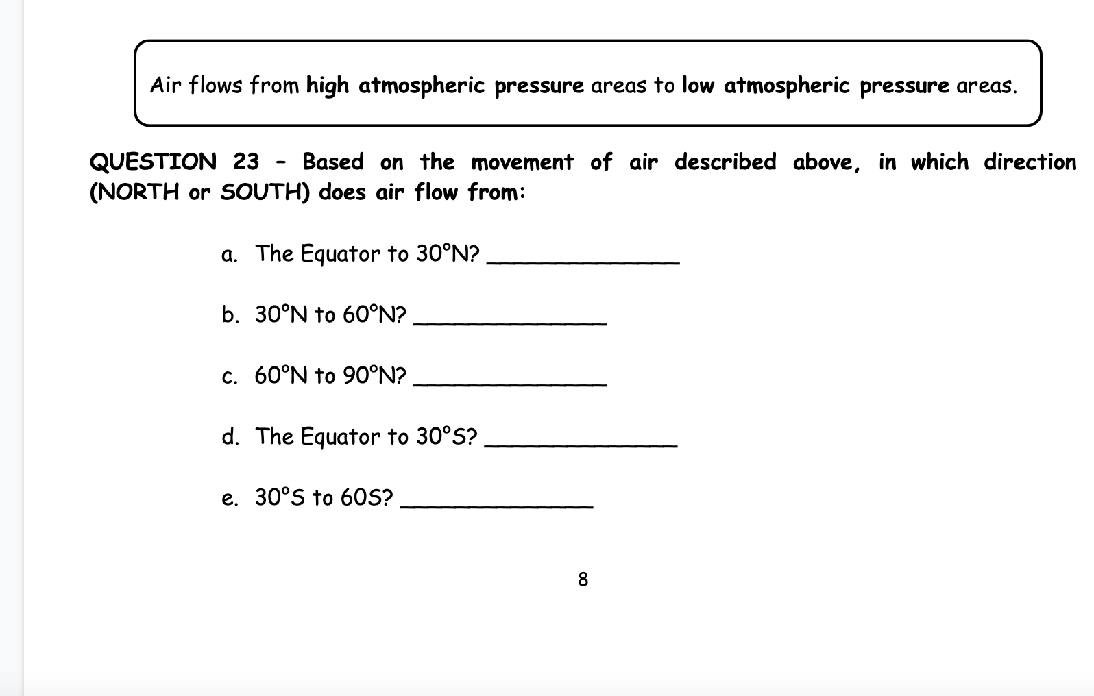 Solved Air flows from high atmospheric pressure areas to low | Chegg.com