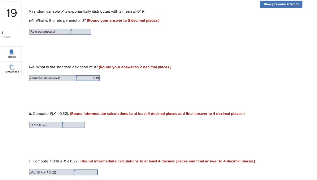 Solved A random variable X is exponentially distributed with | Chegg.com