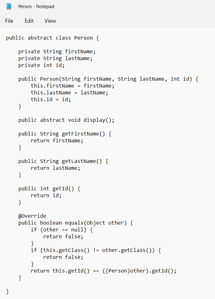 Solved The project has files; main, student, person, | Chegg.com