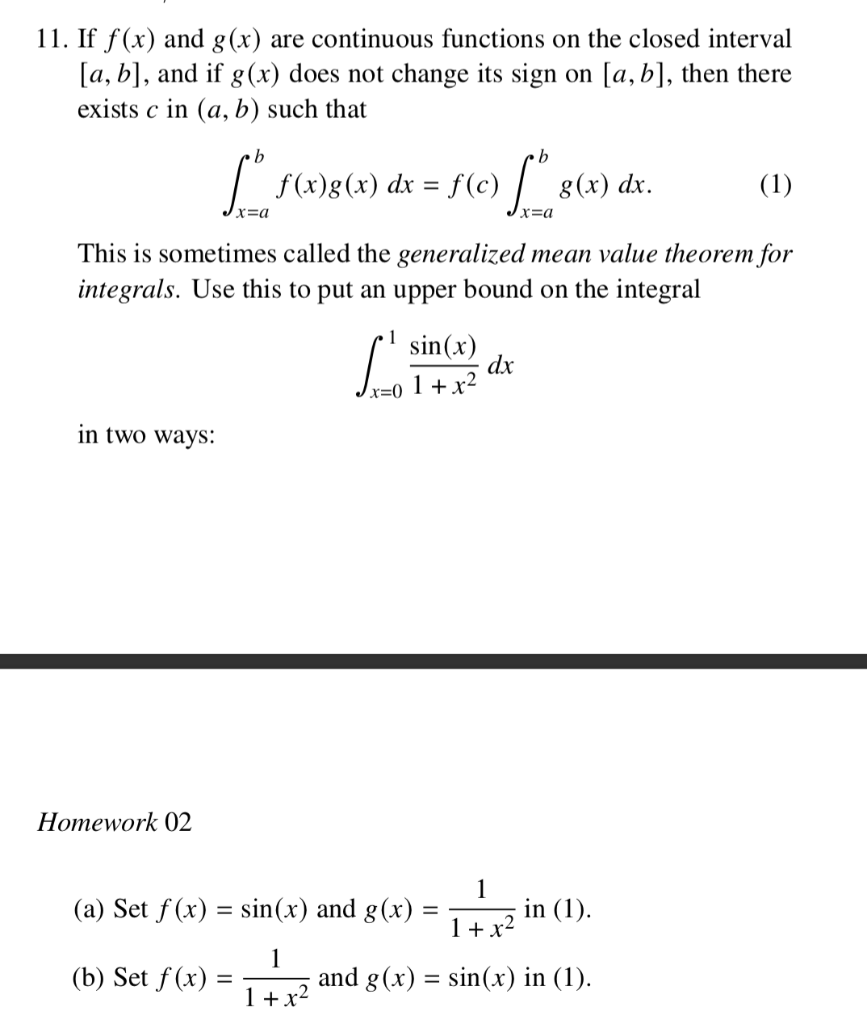 Solved 11 If F X And G X Are Continuous Functions On T Chegg Com