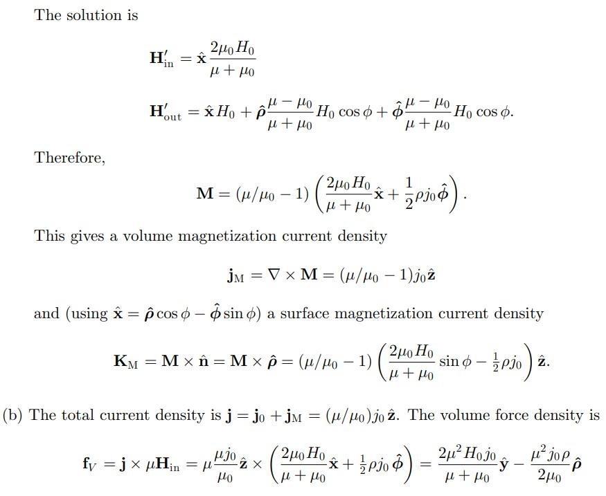 Solved The solution is 2μο HO H. = À μ+ μο in =Ho +ộll – H0 | Chegg.com