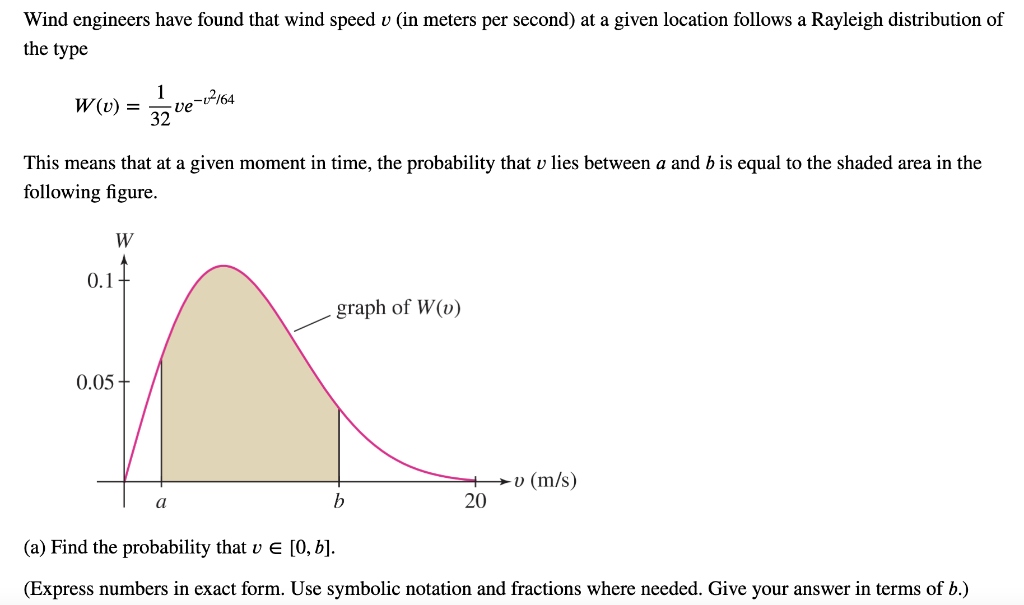 Solved Wind engineers have found that wind speed v (in | Chegg.com