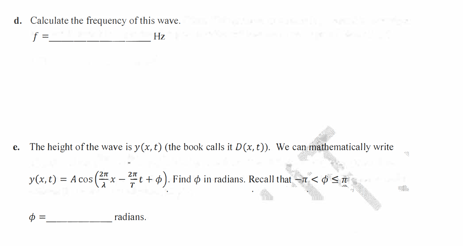 Solved 2. [5 Points) The wave shown in the figure has a | Chegg.com