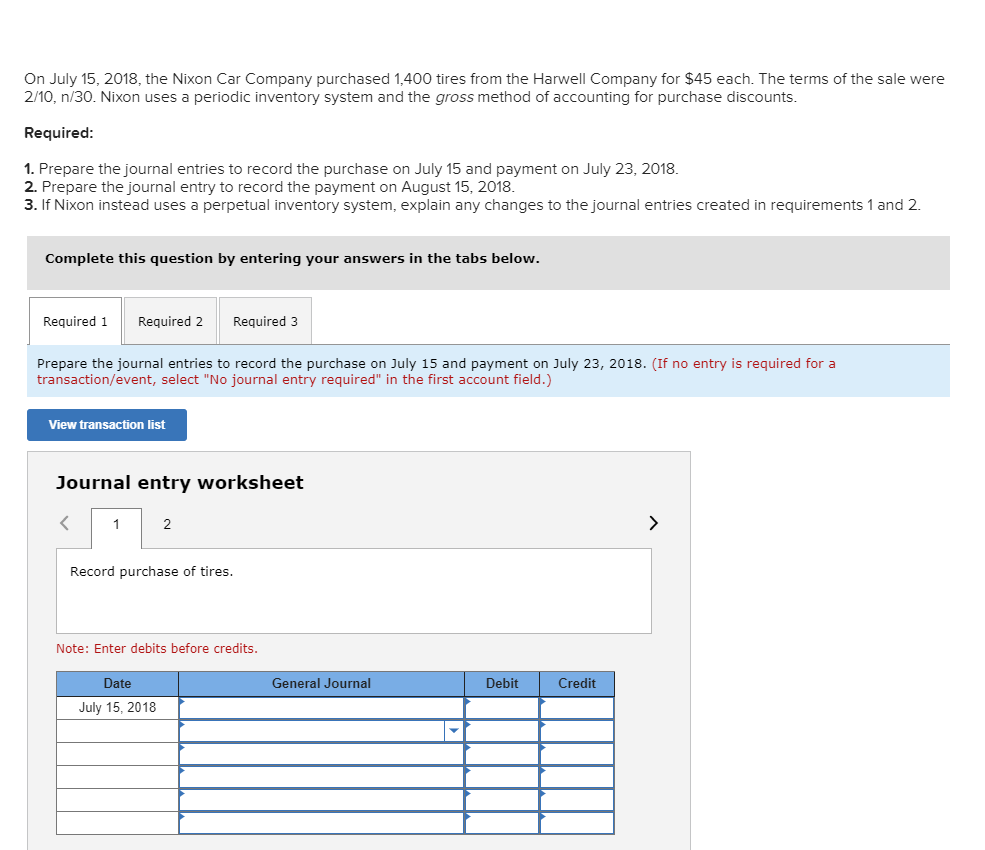 Solved On July 15 18 The Nixon Car Company Purchased Chegg Com