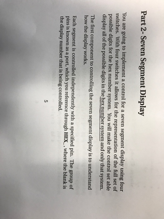 Solved Part 2- Seven Segment Display You are going to | Chegg.com