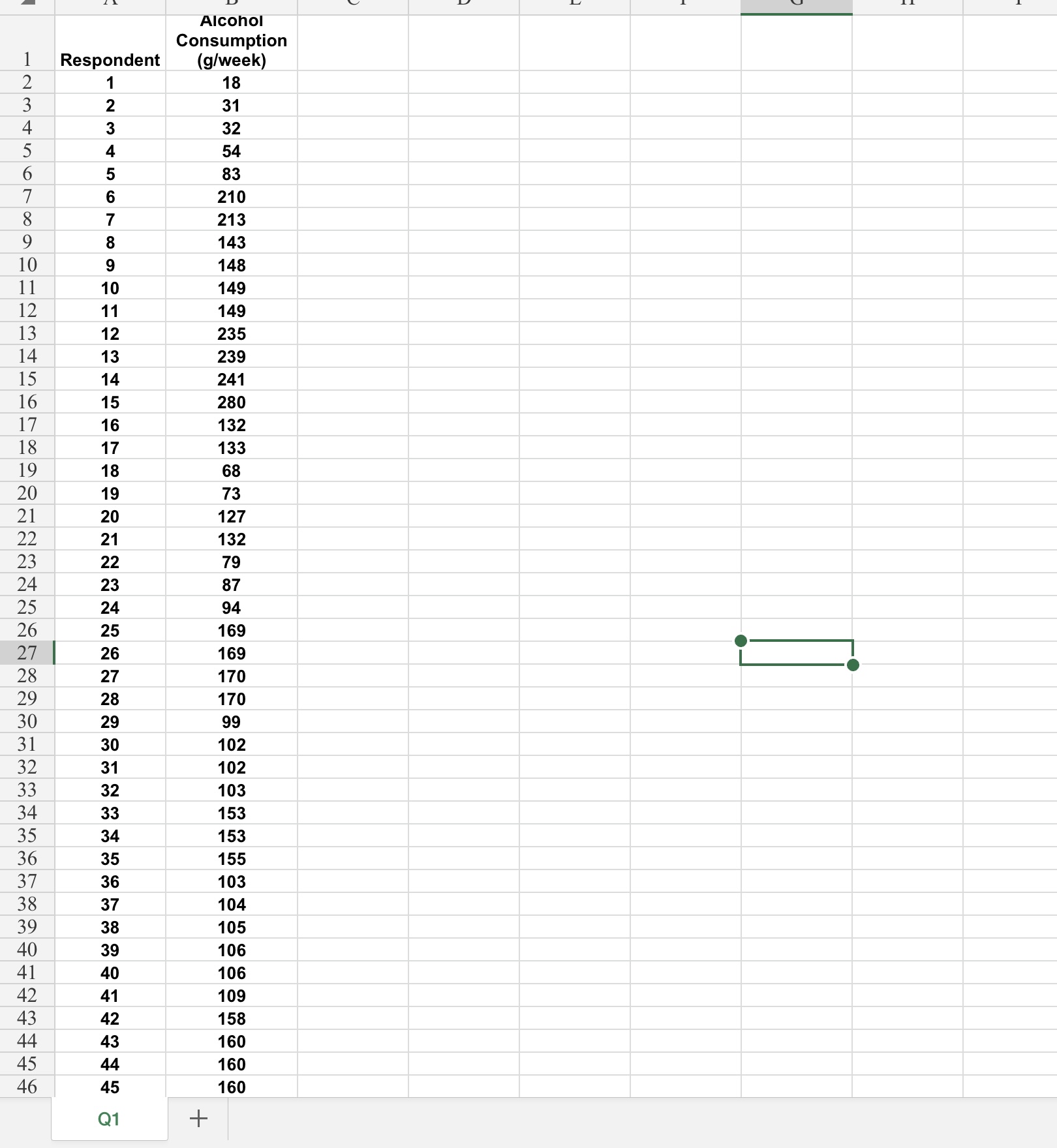 Question #1: [10 marks] Quantitative DataThe | Chegg.com