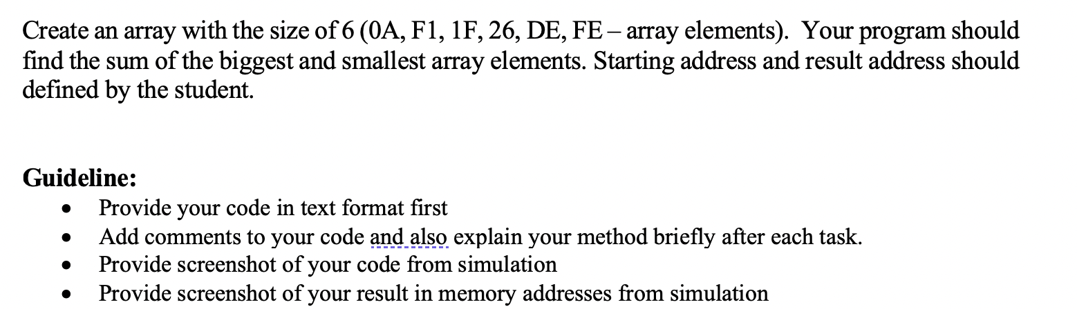 Solved Create an array with the size of 6(0 A, F1,1 | Chegg.com