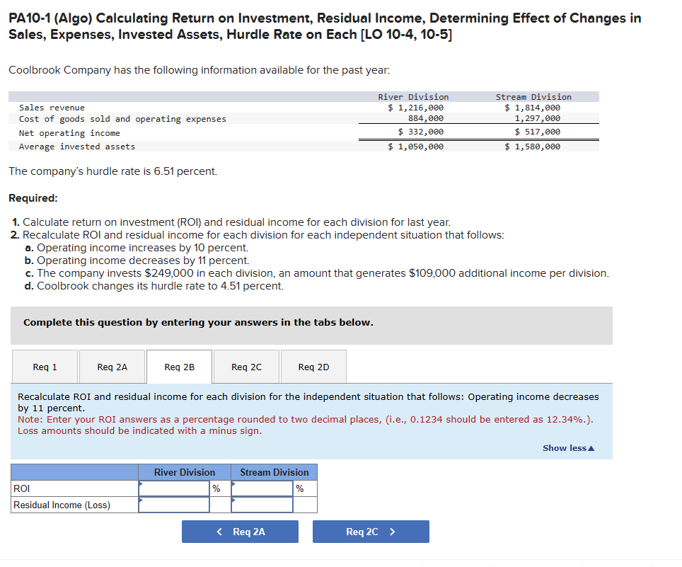 Solved PA10-1 (Algo) Calculating Return on Investment, | Chegg.com