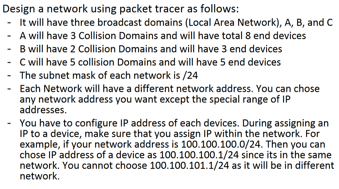 Solved Design A Network Using Packet Tracer As Follows It 2643