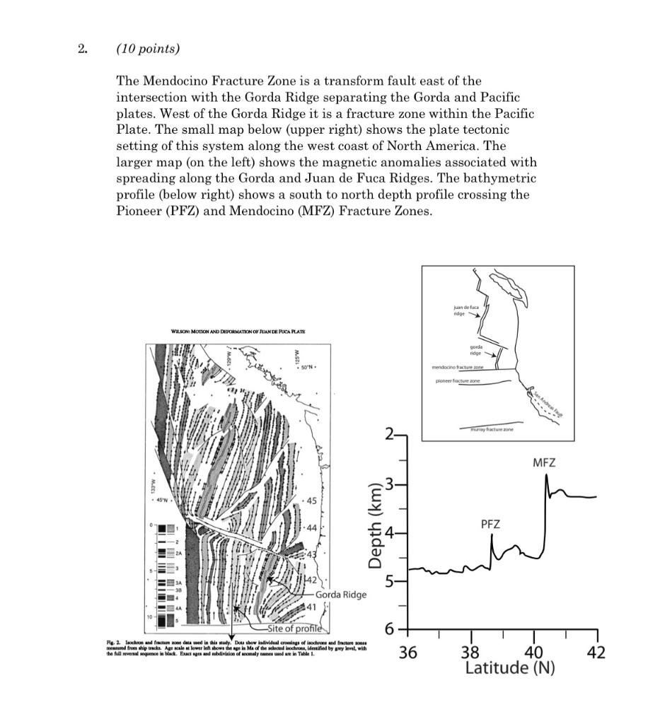 The Mendocino Fracture Zone is a transform fault east | Chegg.com