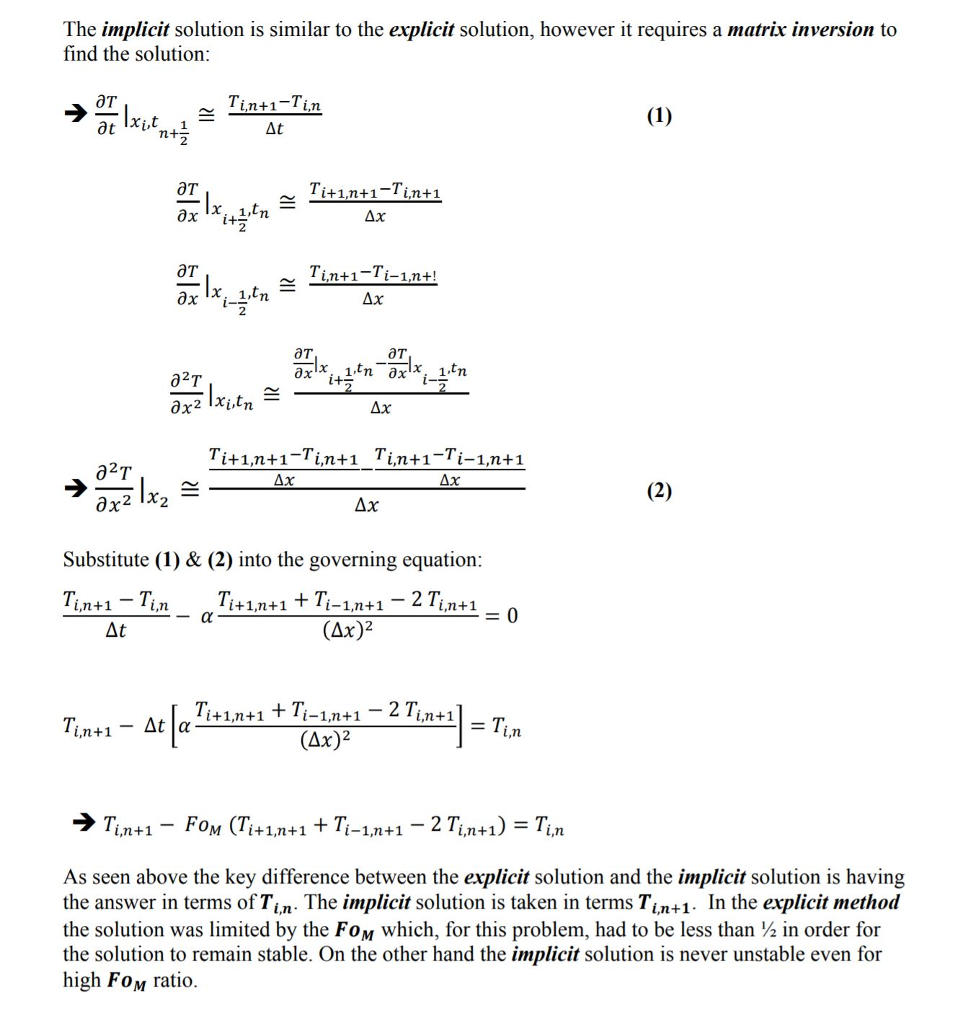 The implicit solution is similar to the explicit | Chegg.com