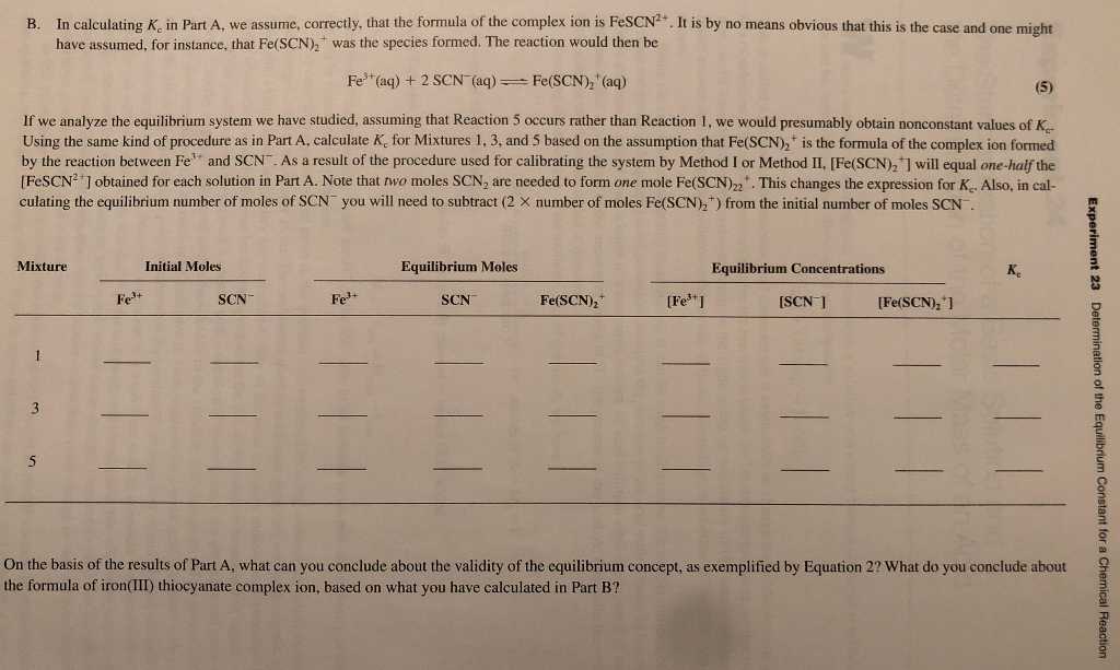 equilibrium constant of fescn2+ lab answers