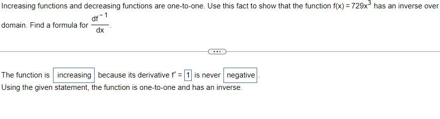 Solved Increasing functions and decreasing functions are | Chegg.com
