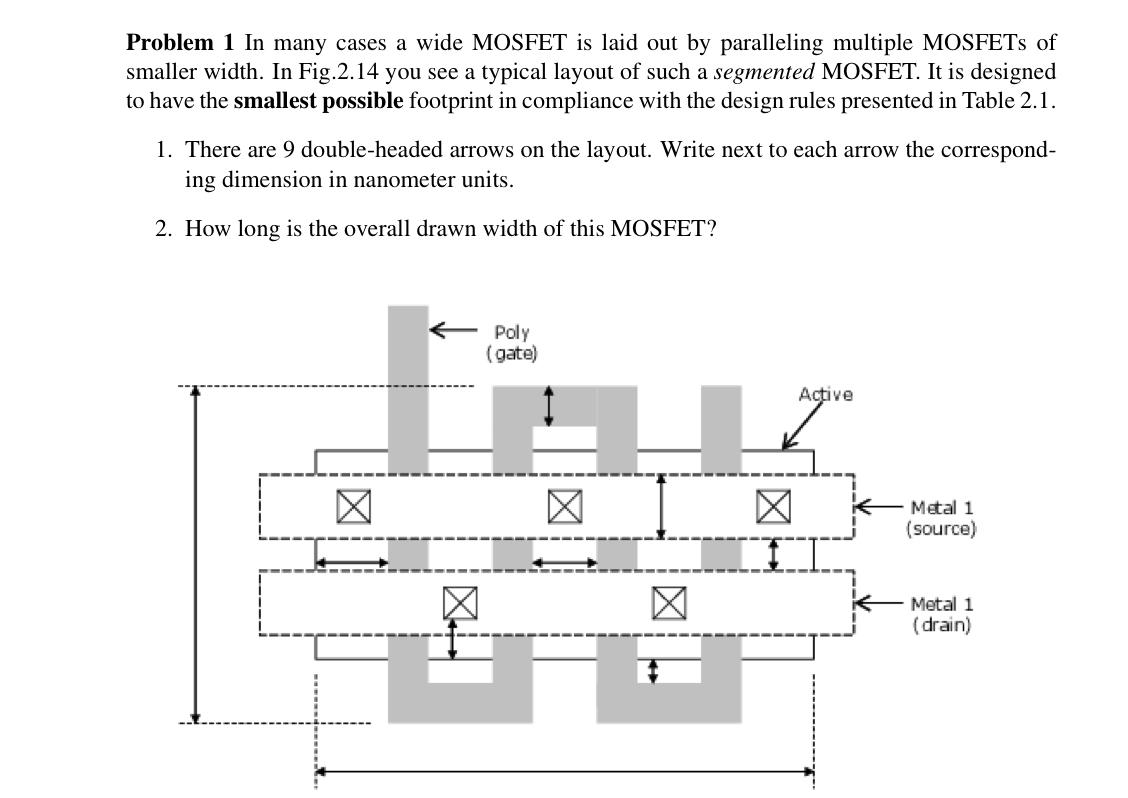 Problem 6 A layout designed for minimum possible | Chegg.com