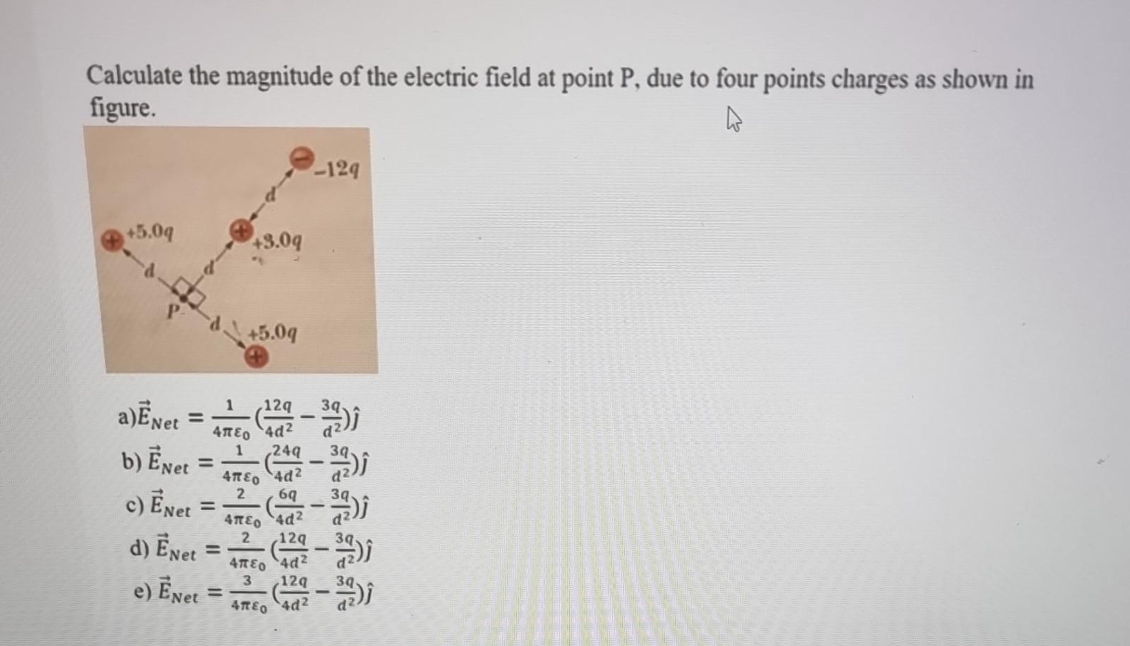 Solved Calculate the magnitude of the electric field at | Chegg.com