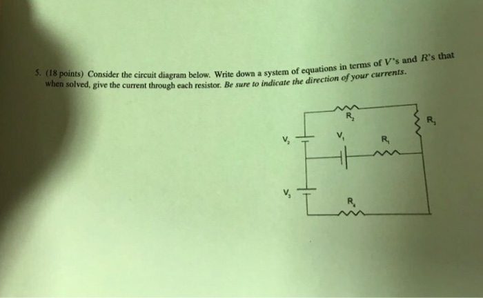 Solved Consider the circuit diagram below. Write down a | Chegg.com