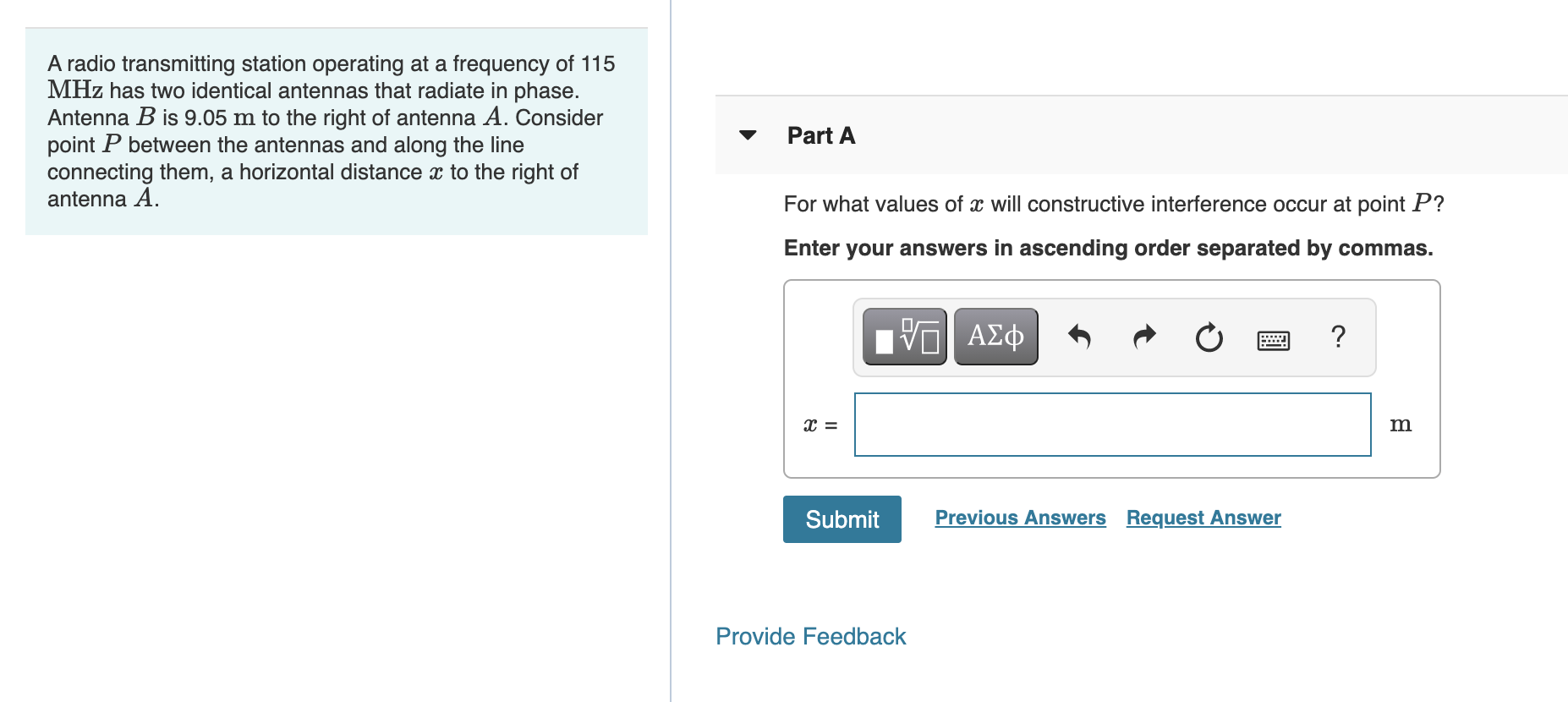 Solved A radio transmitting station operating at a frequency