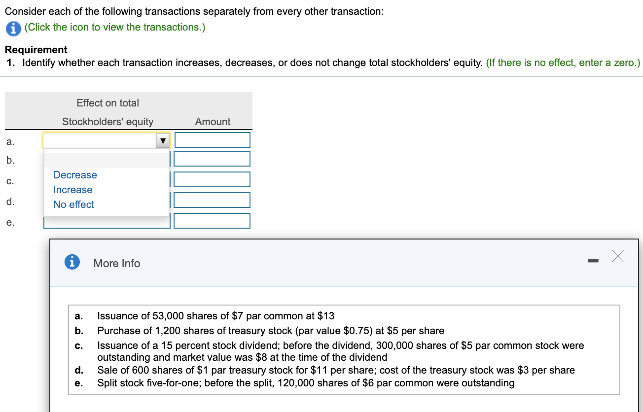 Solved Consider Each Of The Following Transactions | Chegg.com