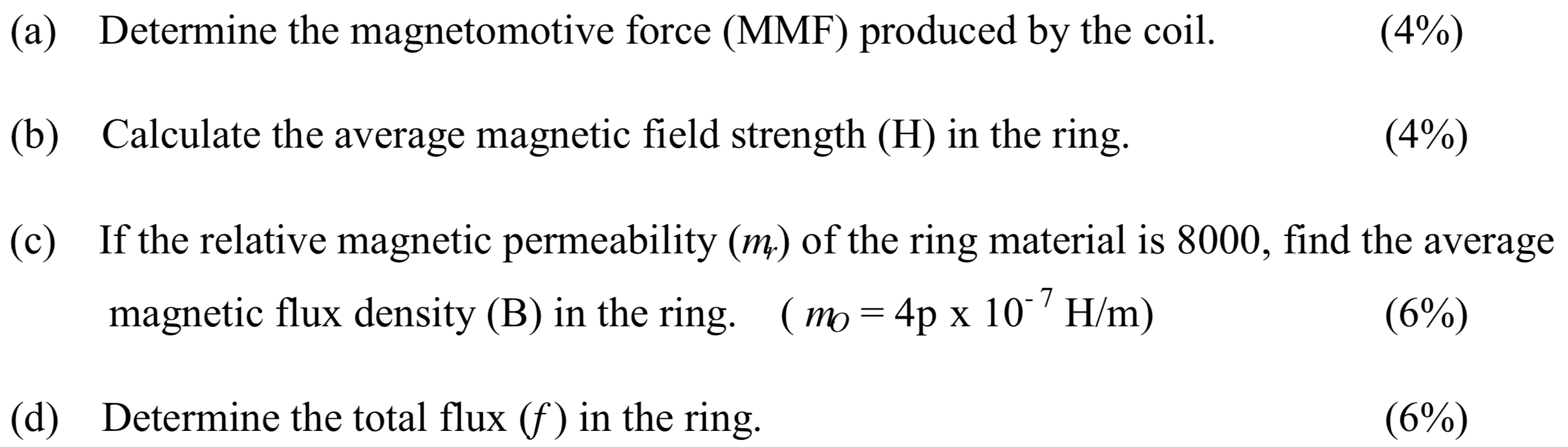 Solved A magnetic circuit in the form of a ring is shown | Chegg.com