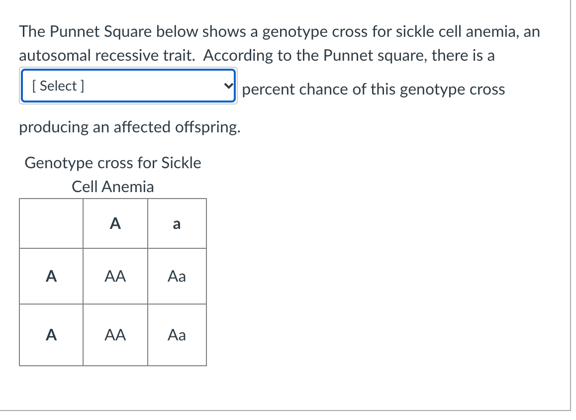 Solved The Punnet Square Below Shows A Genotype Cross For Chegg Com