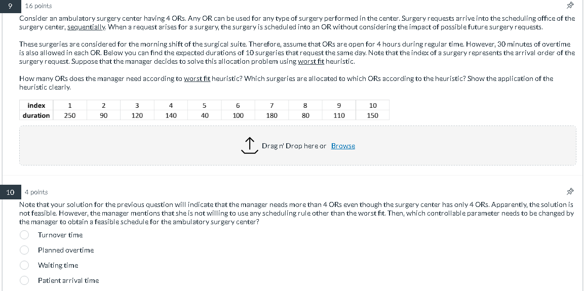 Solved 16 points surgery request. Suppose that the manager | Chegg.com