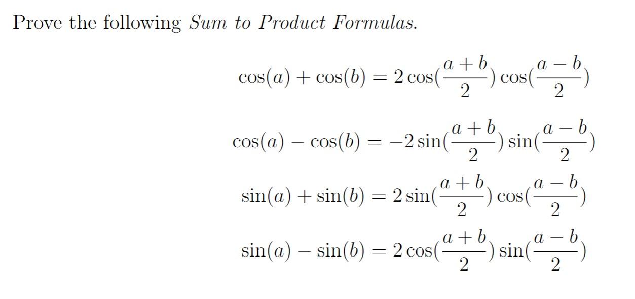 Solved eix = = COS X + i sin x Prove the following Sum to | Chegg.com