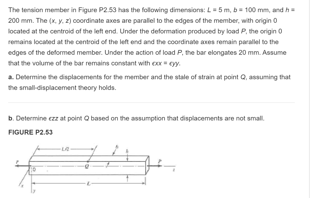 Solved The tension member in Figure P2.53 has the following 