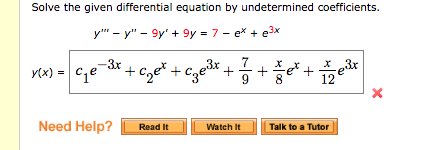 Solved Solve the given differential equation by undetermined | Chegg.com