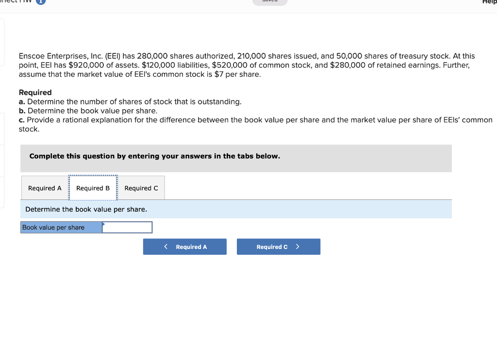 Solved Enscoe Enterprises, Inc. (EEI) has 280,000 shares | Chegg.com