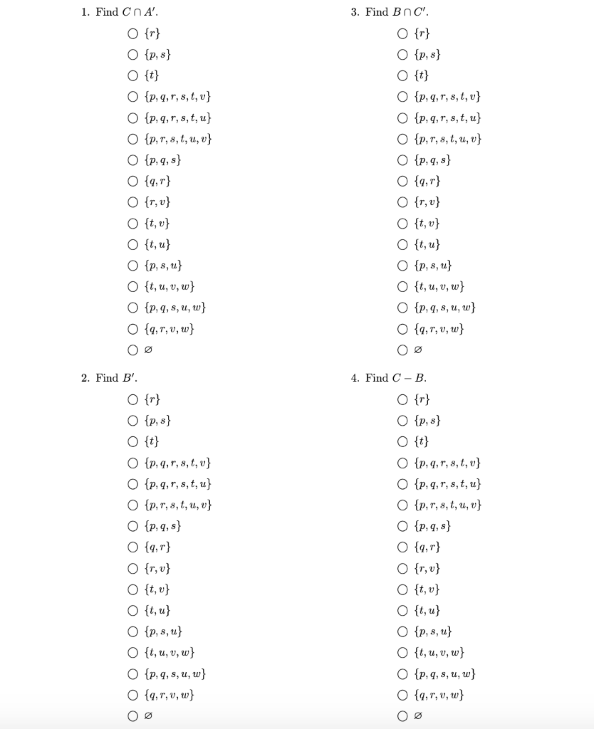 Solved October 1 Definitions 1 1 Set Operations Let Chegg Com