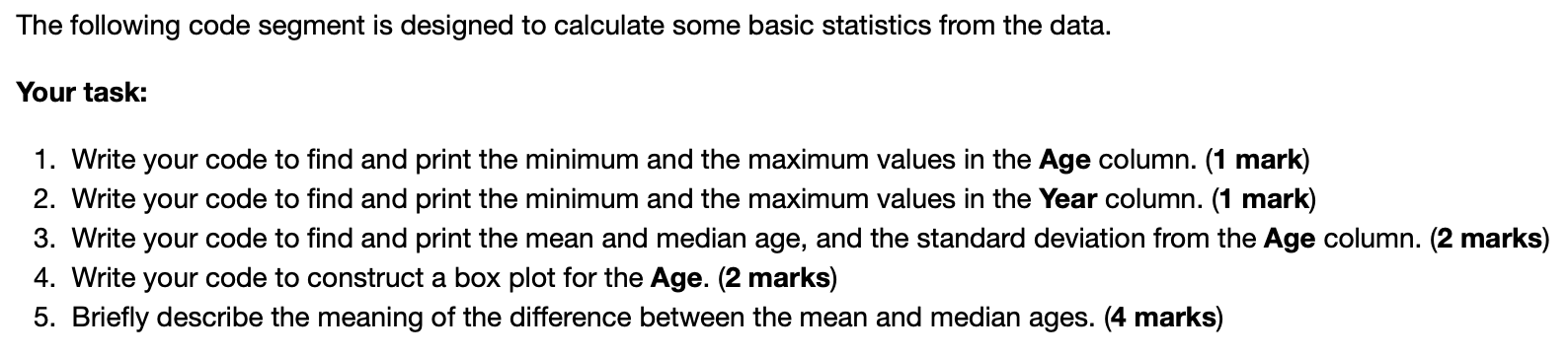 Solved The following code segment is designed to calculate | Chegg.com