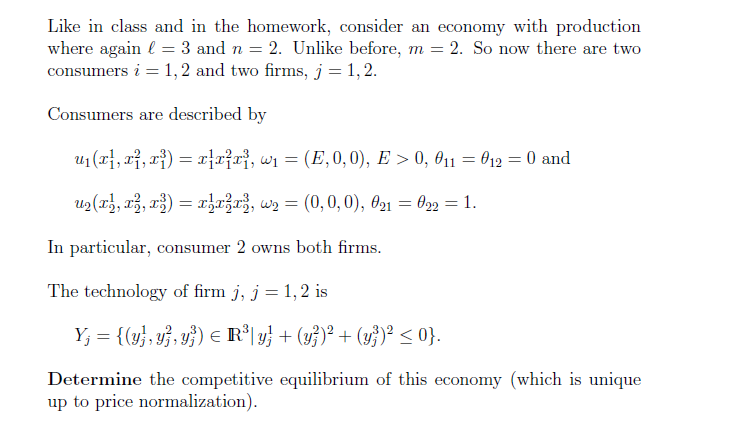 Solved Like in class and in the homework, consider an | Chegg.com