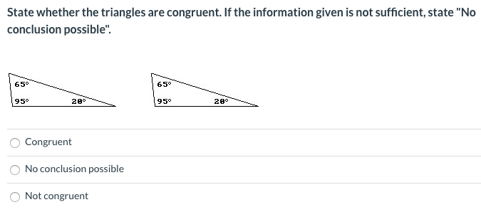 Solved State whether the triangles are congruent. If the | Chegg.com