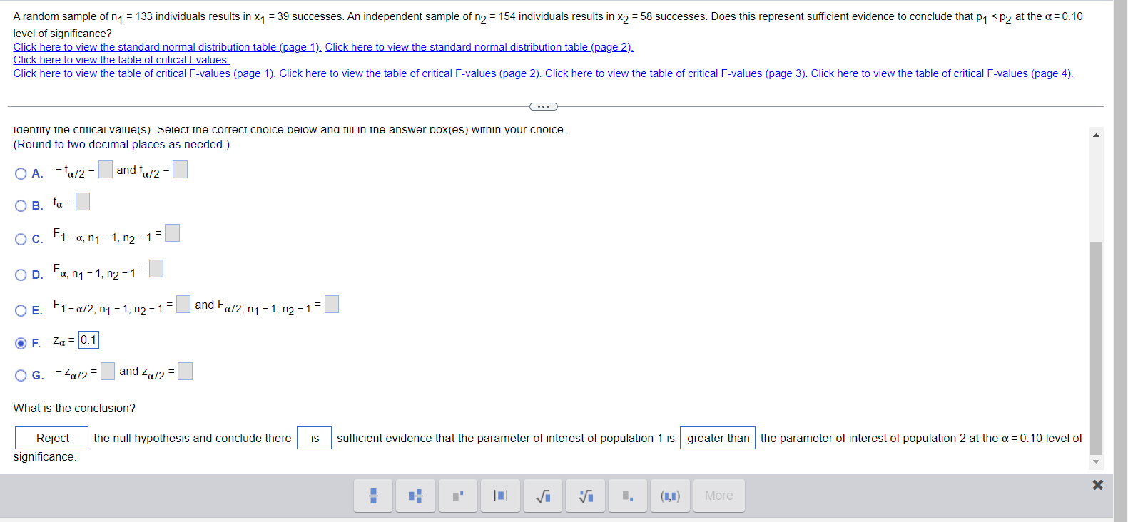 Solved level of significance? Click here to view the | Chegg.com