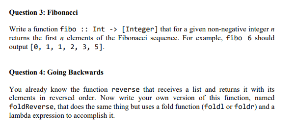 For all questions in this assignment, write Haskell | Chegg.com