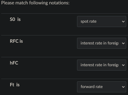 Solved Please match following notations: SO is spot rate RFC | Chegg.com