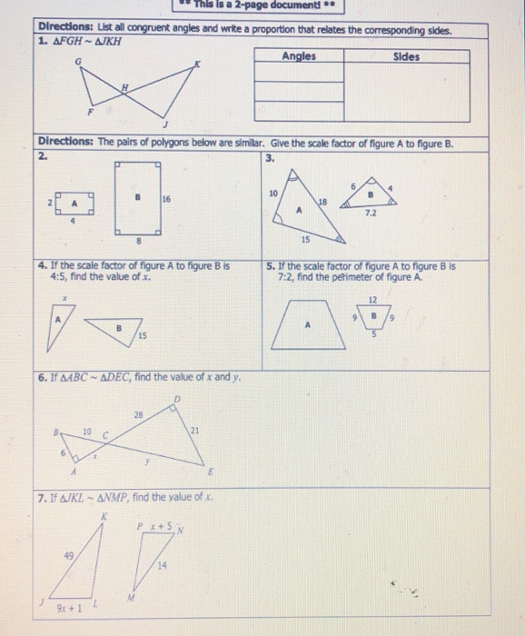 Solved This Is a 2-page documentd* Directions: List all | Chegg.com