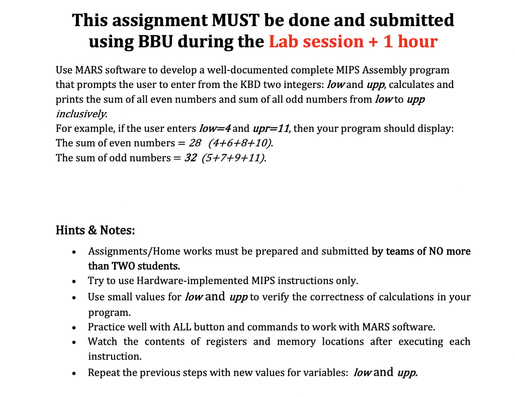 Solved This Assignment MUST Be Done And Submitted Using BBU | Chegg.com