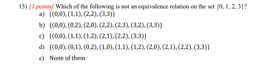Solved 13) [1 points] Which of the following is not an | Chegg.com